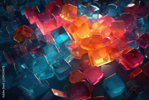 An abstract geometric background with colorful translucent glass