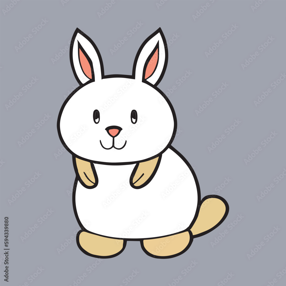 Fototapeta premium A cute rabbit artwork vector illustration