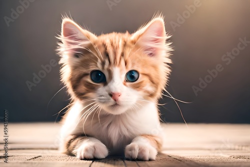 Cute cat sitting close up, Ultra HD, For background, posters, web, stock, AI image.