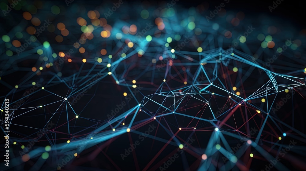 Abstract digital background with connecting dots and lines. Network connection structure. 3d rendering.GenerativeAi Abstract digital background with connecting dots and lines. Network connection structure. 3d rendering.GenerativeAi