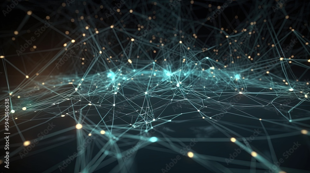 Abstract digital background with connecting dots and lines. Network connection structure. 3d rendering.GenerativeAi Abstract digital background with connecting dots and lines. Network connection structure. 3d rendering.GenerativeAi