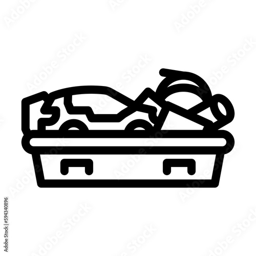 scrap steel steel production line icon vector illustration