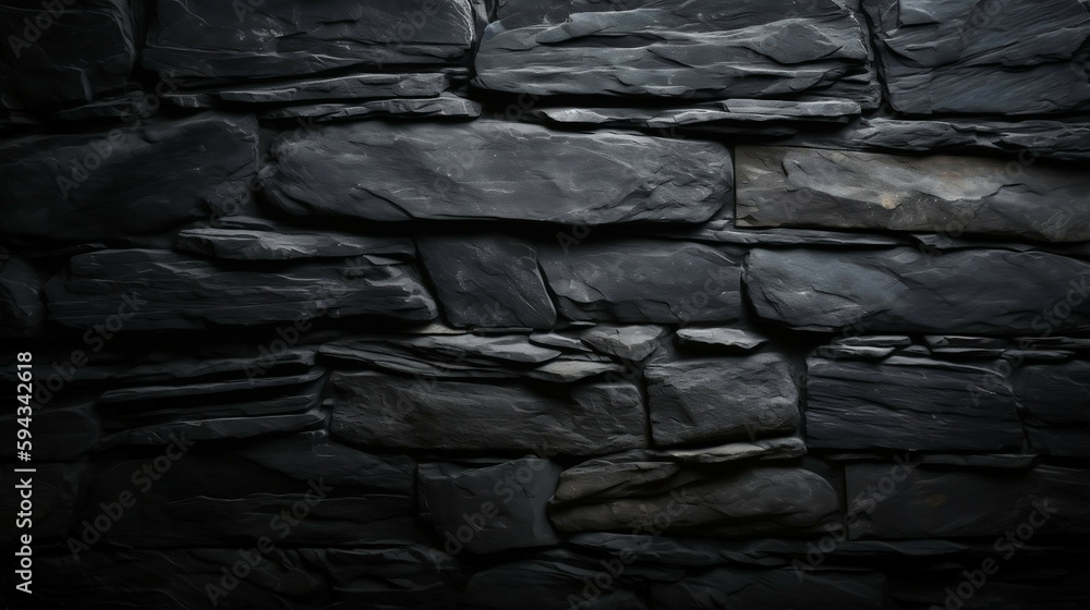 Black slate stone texture background element new quality universal  technology stock image illustration design generative ai