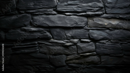 Black slate stone texture background element new quality universal technology stock image illustration design generative ai