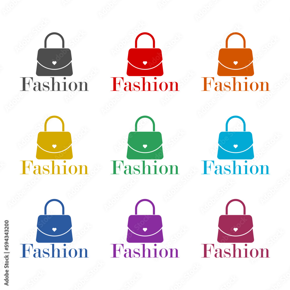 Fashion icon isolated on white background. Set icons colorful Fashion icon isolated on white background. Set icons colorful