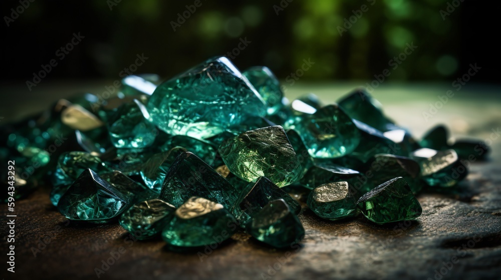 Shimmering Green Diamond Pile Shimmering Green Diamond Pile