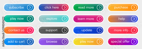 Set of web app buttons. App internet buttons
