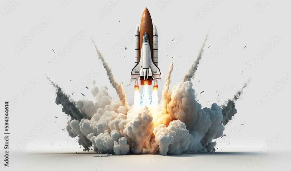 a rocket is flying through the air with smoke coming out of it's back ...