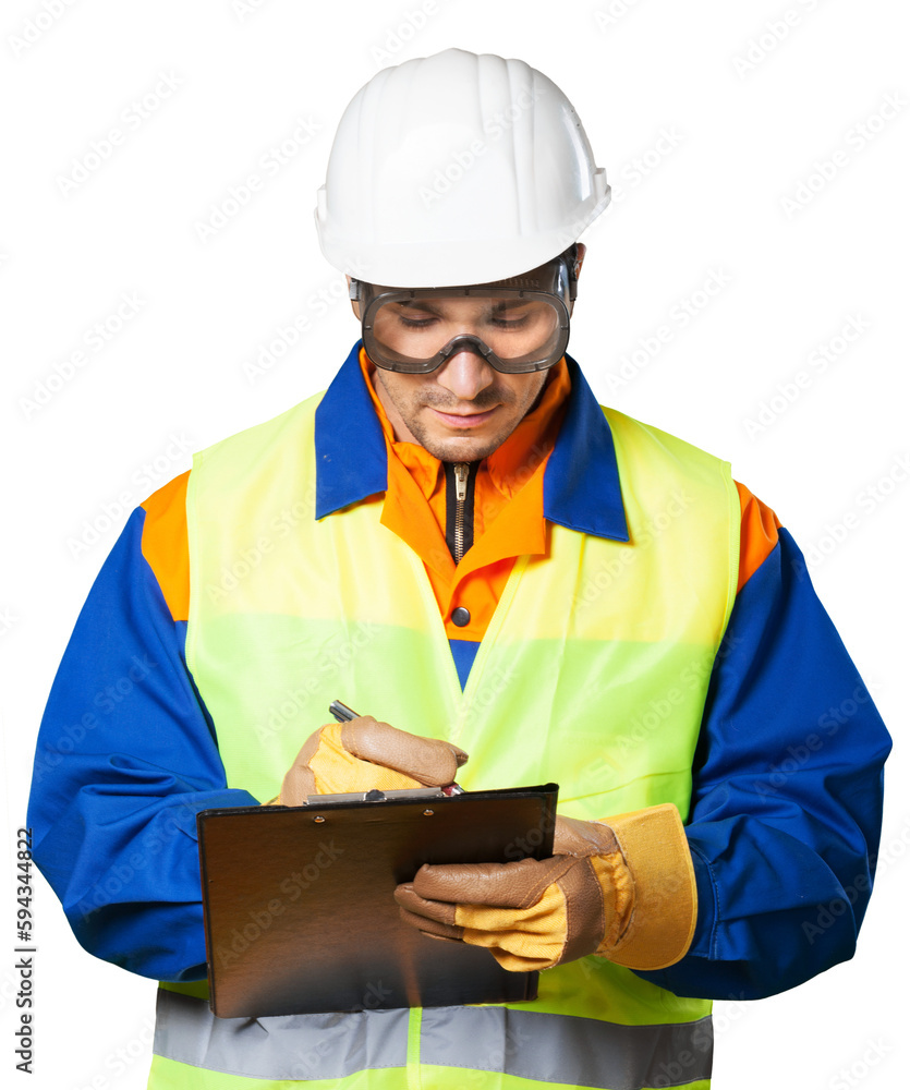 Young male construction Worker with hard hat