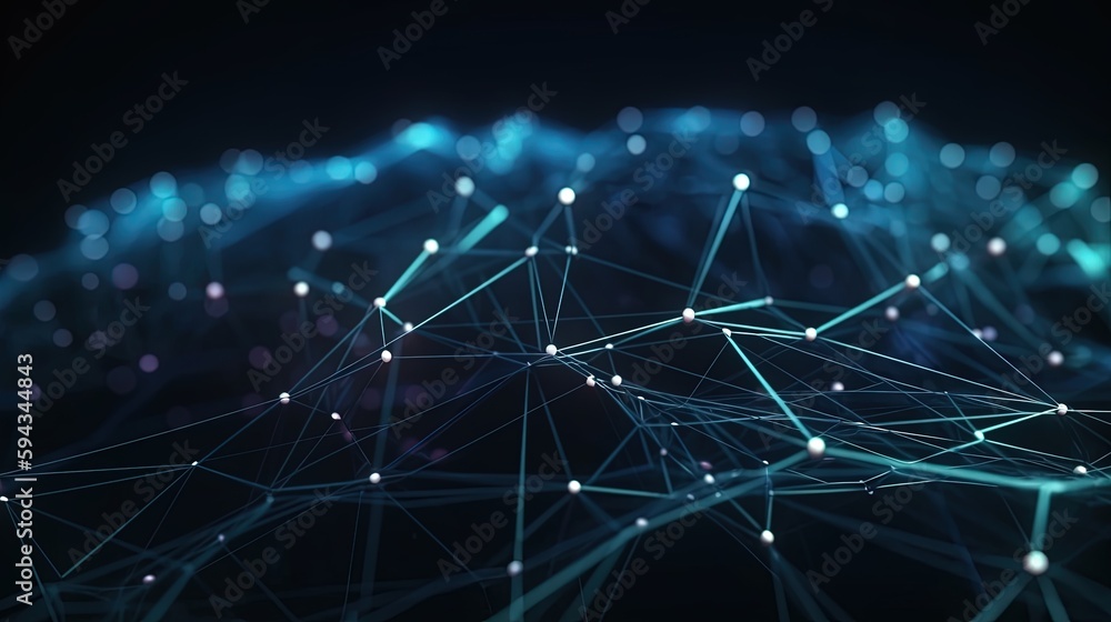 Abstract digital background with connecting dots and lines. Network connection structure. 3d rendering.GenerativeAi Abstract digital background with connecting dots and lines. Network connection structure. 3d rendering.GenerativeAi