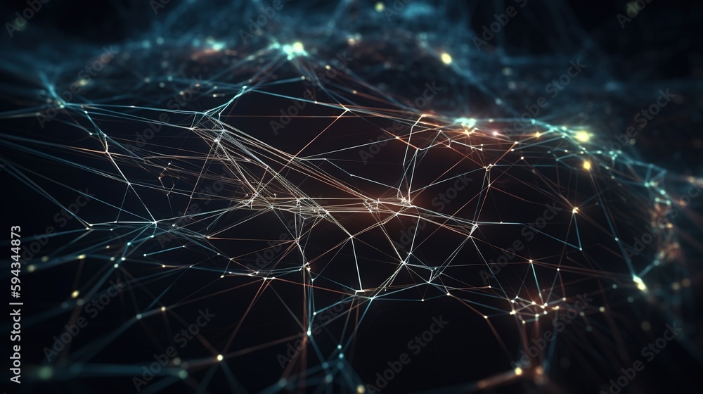 Abstract digital background with connecting dots and lines. Network connection structure. 3d rendering.GenerativeAi Abstract digital background with connecting dots and lines. Network connection structure. 3d rendering.GenerativeAi