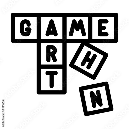 scrabble tiles board table line icon vector illustration