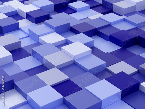 3d rendered abstract bright blue background with colorful cubes