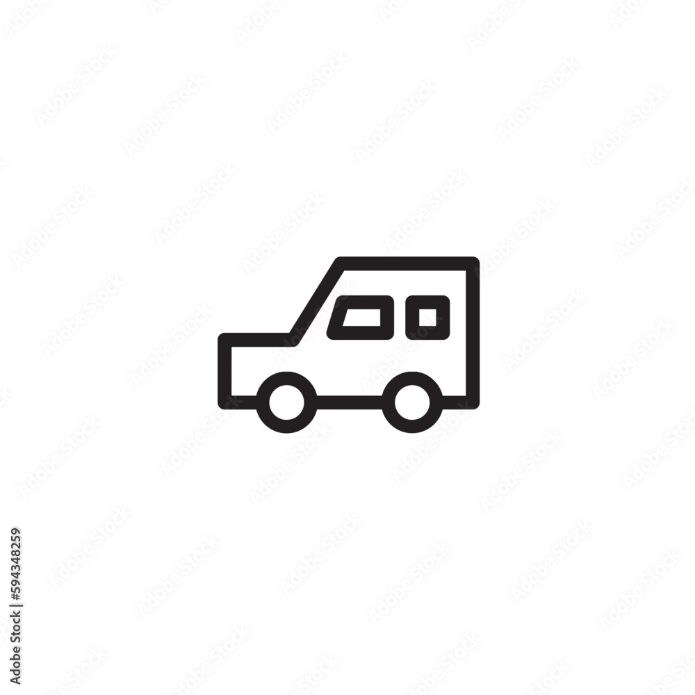 Travel Car Jeep Outline Icon