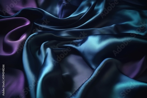  a close up of a purple and blue fabric with a black background and a black background with a blue and purple stripe and a black stripe. generative ai