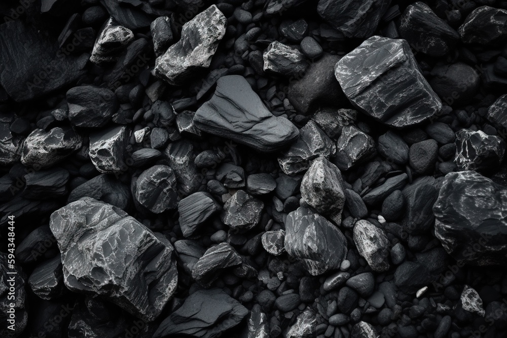 a pile of rocks and gravel with rocks and gravel on top of it and a black and white photo of rocks and gravel on the ground. generative ai a pile of rocks and gravel with rocks and gravel on top of it and a black and white photo of rocks and gravel on the ground. generative ai