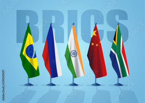 Flags of the BRICS countries