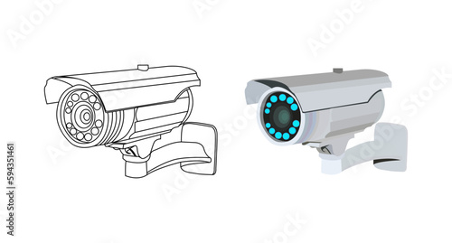 A Comprehensive Guide to Choosing and Installing CC Cameras for Effective Monitoring.CC TV Camera vector icon.wireless Cctv camera isolated white background.