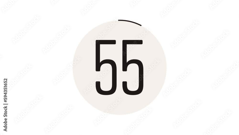 Minimal countdown one minute animation from 60 to 0 seconds. 4k footage. Minimal countdown one minute animation from 60 to 0 seconds. 4k footage.