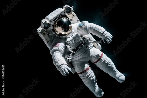 astronaut floating in outer space, isolated on white background. Generative AI © Ryan