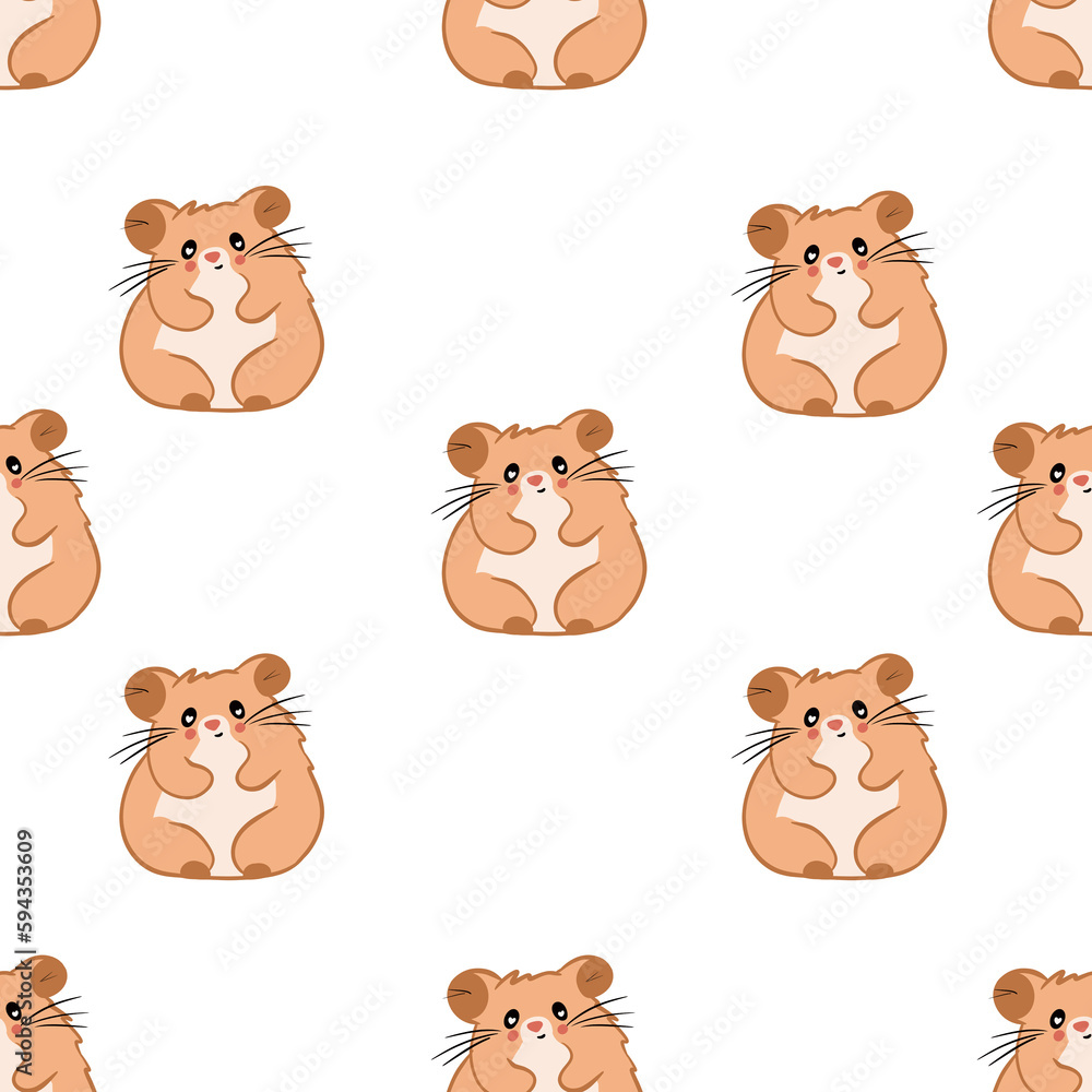 pattern with cartoon hamster pattern with cartoon hamster