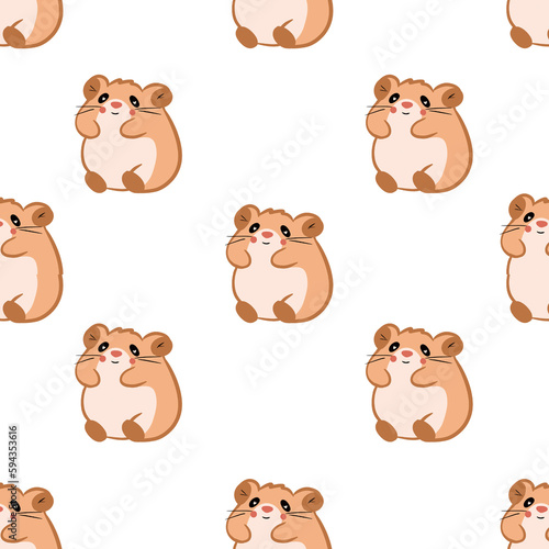 Pattern with cute brown hamster © Мария Гуцол