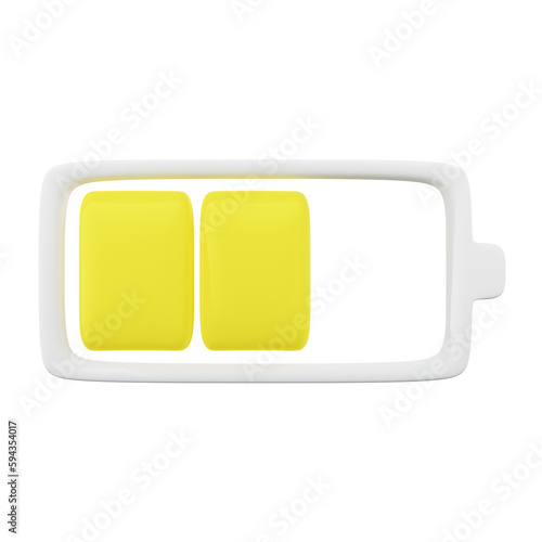 3d icon minimal rendering half battery