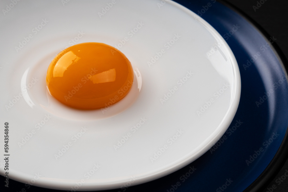 Egg yolk on the plate. Abstract fried eggs. Close up. Egg yolk on the plate. Abstract fried eggs. Close up.