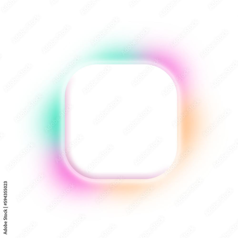 A white box with bright pink and green behind it. A white box with bright pink and green behind it.