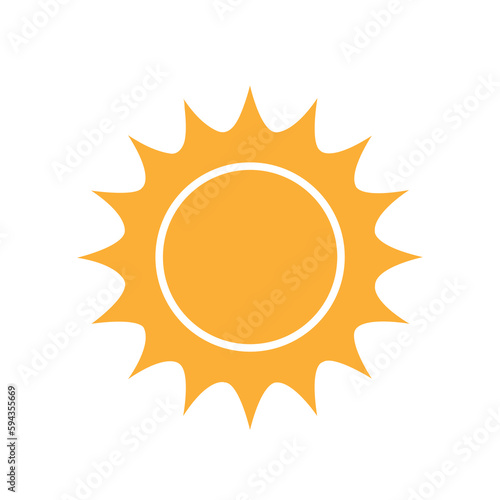 Icono de sol. Vector. Vista de frente