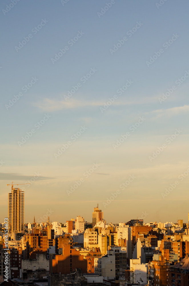 Fototapeta premium sunset over the city