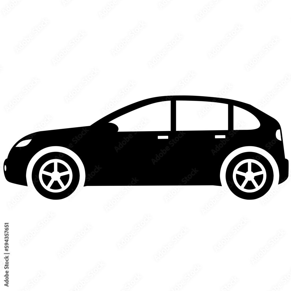 Hatchback car icon vector. Vector illustration of hatchback car. Vehicle icon of crossover car for design regarding transportation, automotive and automobile. Silhouette of transportation