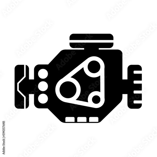 Car engine icon vector. Vector illustration of engine motor. Single icon of engine for design regarding vehicle, technology, transportation, science and speed