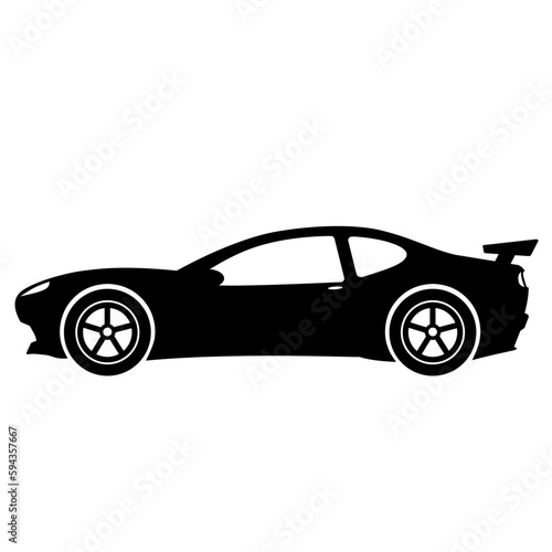 Sport car icon vector. Vector illustration of sport car. Vehicle icon of fast car for design regarding transportation, race, automotive and automobile. Silhouette of transportation