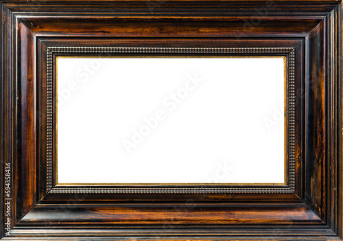 Canvas-taulu Dunkelrotbrauner antiker Holz-Bilderrahmen freigestellt