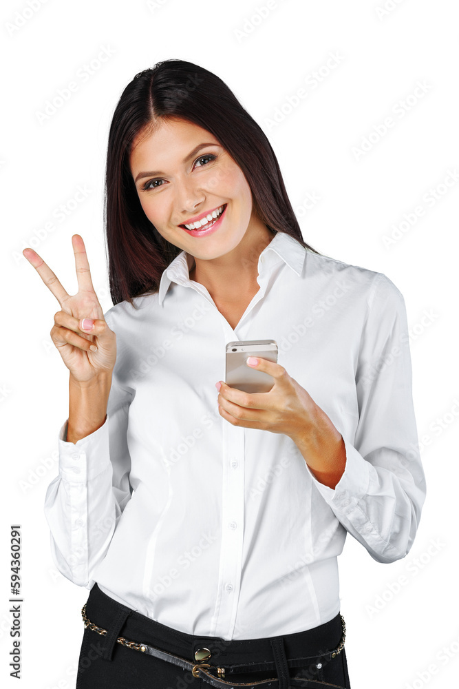 Happy smile beautiful businesswoman with a smart phone Happy smile beautiful businesswoman with a smart phone