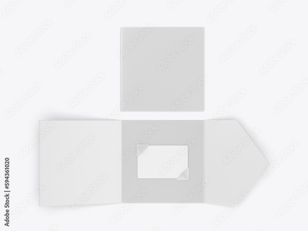 Cardholder And Plastic Card Mockup Blank Template, 3d render illustration. Cardholder And Plastic Card Mockup Blank Template, 3d render illustration.