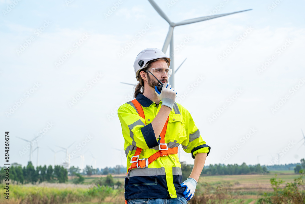 Engineer working and maintenance in wind turbine,Power generation Saving and using renewable energy concept. Engineer working and maintenance in wind turbine,Power generation Saving and using renewable energy concept.