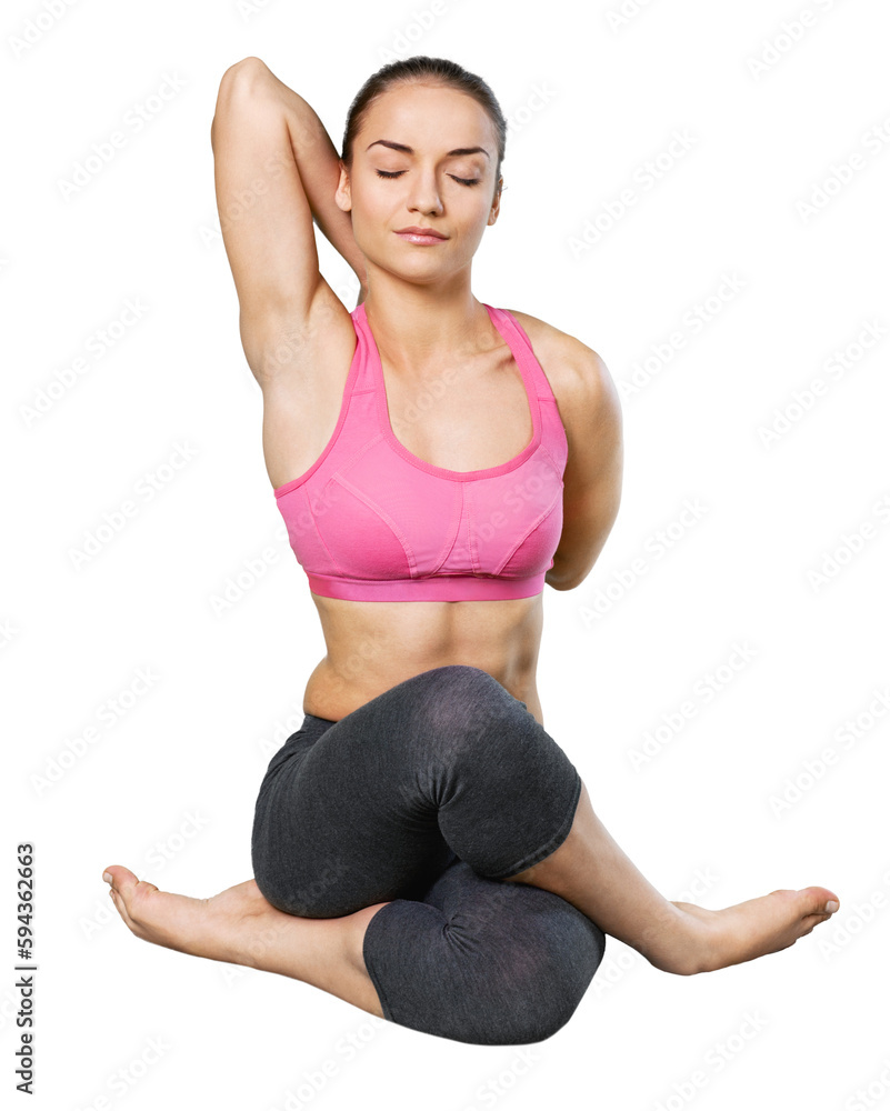 Young fit woman performing yoga exercise