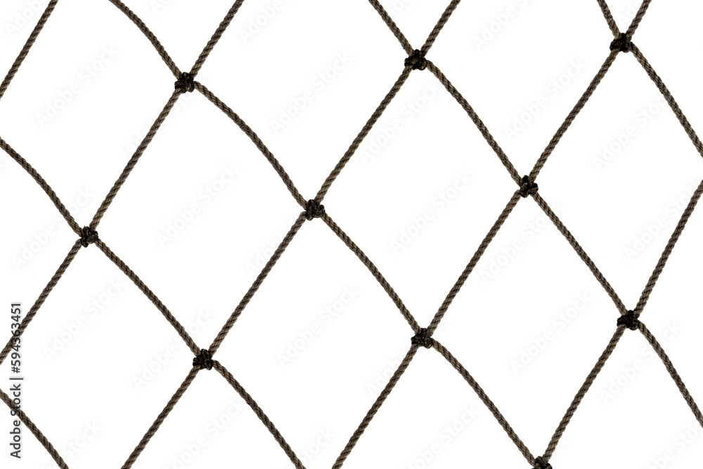 Fototapeta premium Football or tennis net. Rope mesh on a white background close-up