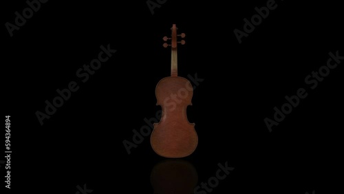 Violin turns on itself animation