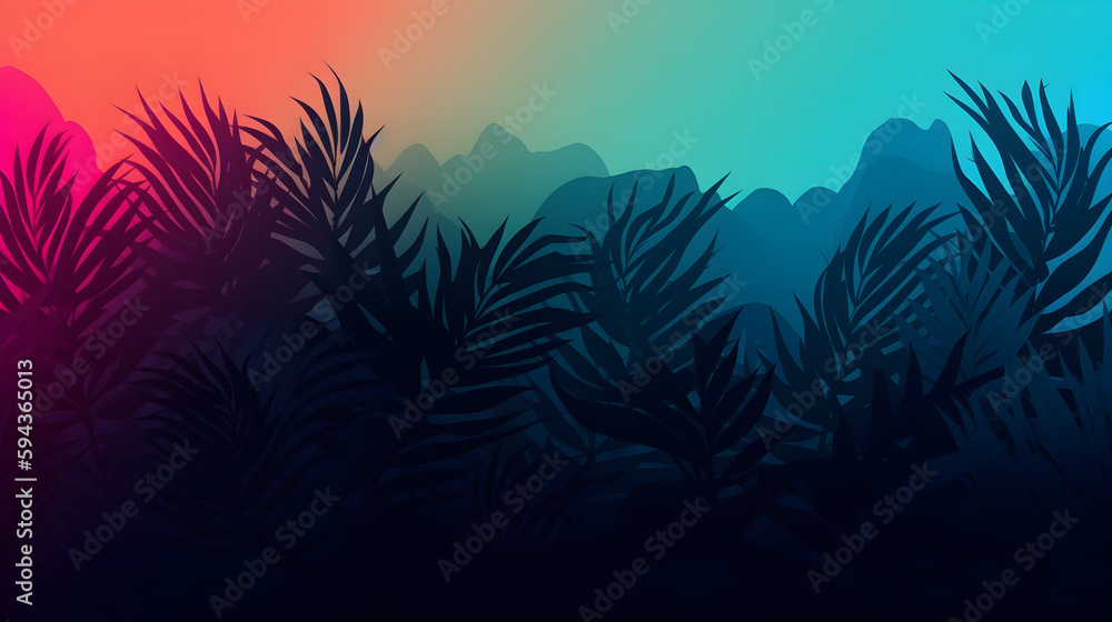 Jungle motifs summer tropical design background