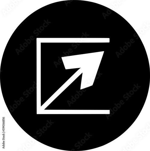black round exit entry in arrow icon, signin login file share import export, simple flat design concept vector for app ad web banner button ui ux interface elements isolate on white background