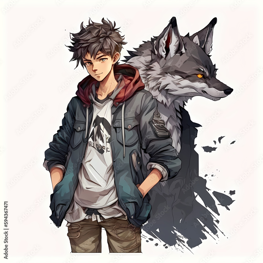 wolf anime boy