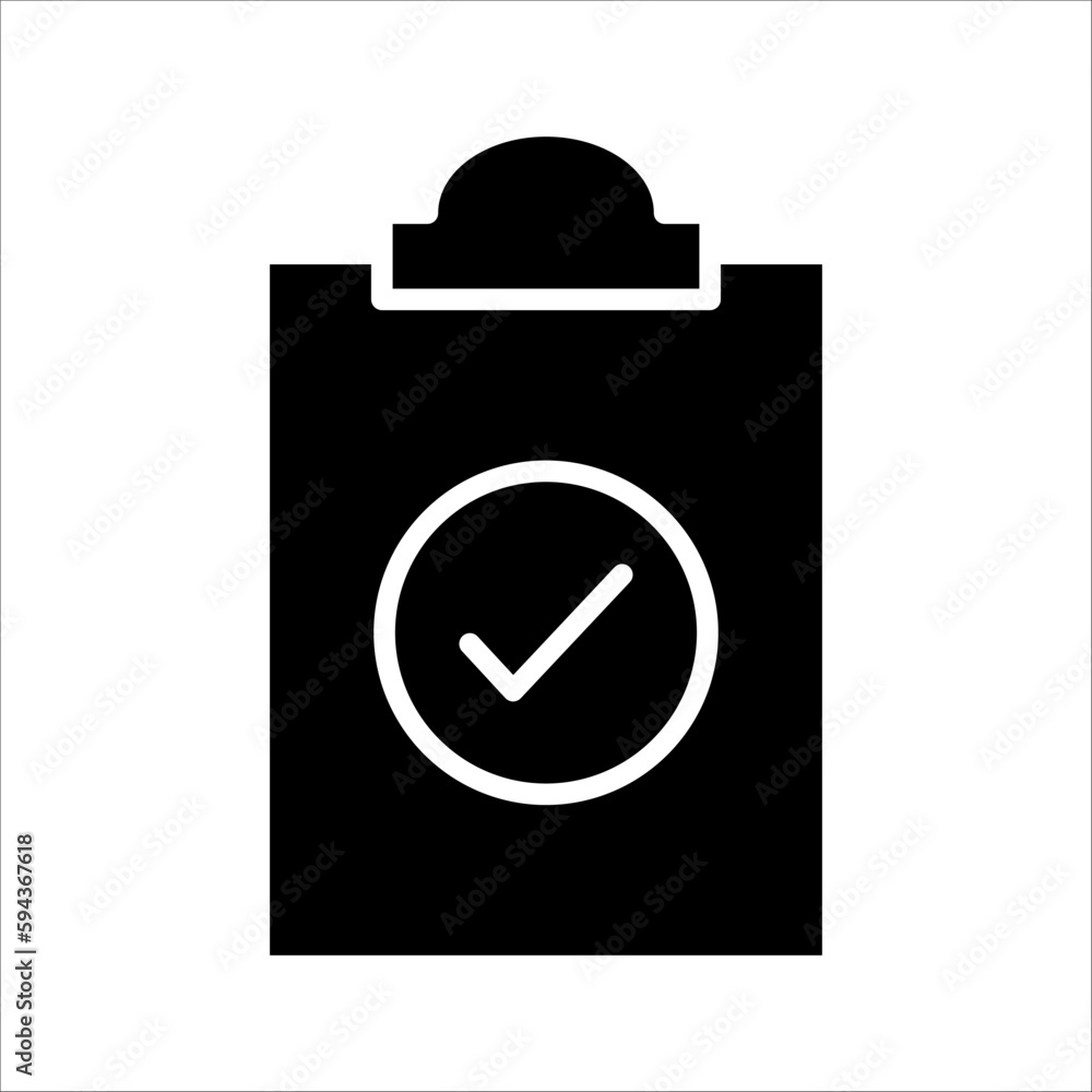 Clipboard Icon. Black flat style on white background. Clipboard Icon. Black flat style on white background.