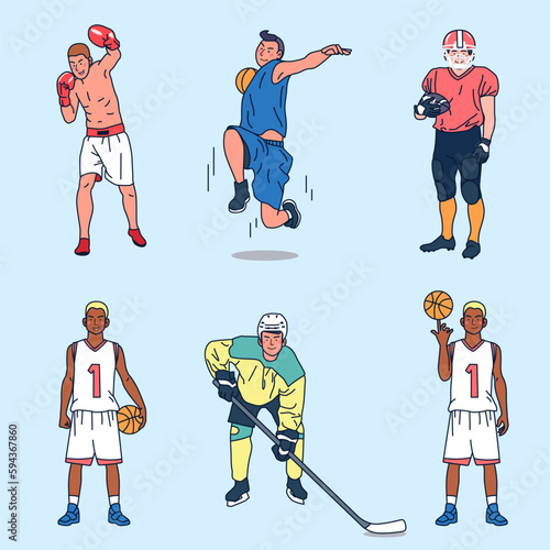 Abstract character of Various sportsman vector