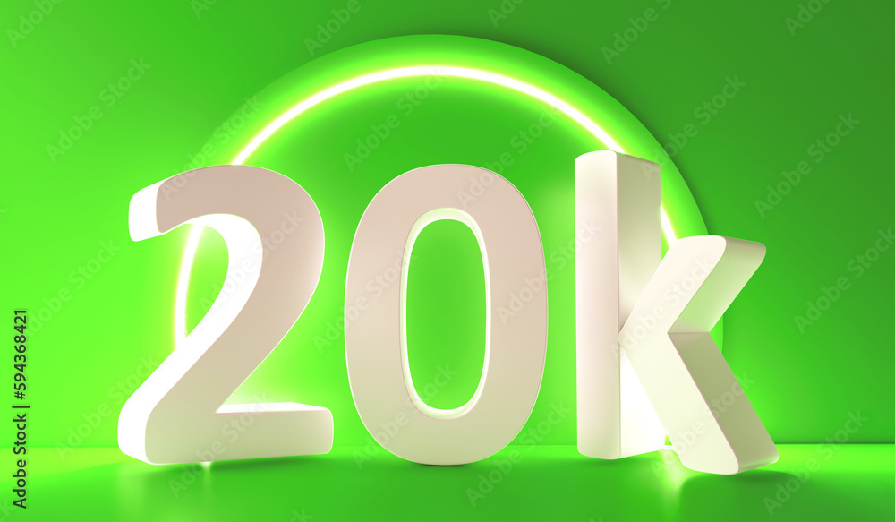 20K Followers. Achievement in 20K followers. 20 000 followers background. Congratulating networking thanks, net friends abstract image, customers. 3d rendering. Twenty thousand, web banner. 20K Followers. Achievement in 20K followers. 20 000 followers background. Congratulating networking thanks, net friends abstract image, customers. 3d rendering. Twenty thousand, web banner.