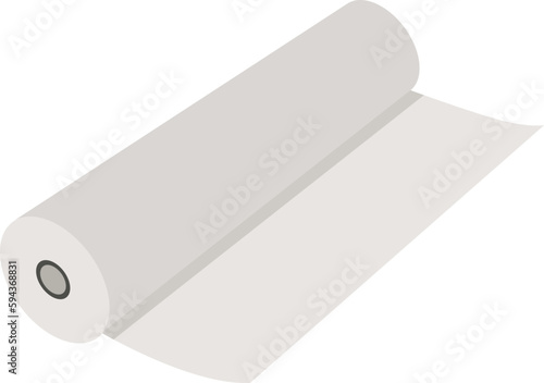 paper for printing and drawing white in a roll flat style illustration