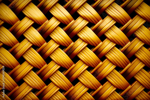 Close up of woven material with brown and yellow color scheme. Generative AI.