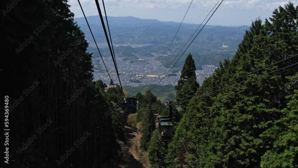 京都叡山ロープウェイ,京都,春,木, 自然, 季節, 風景, 空,ケーブル 京都叡山ロープウェイ,京都,春,木, 自然, 季節, 風景, 空,ケーブル